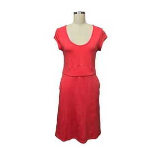 NWT Toad & Co Women's Size Medium Coral Pink Cap Sleeve Outdoor Dress Eco Blend